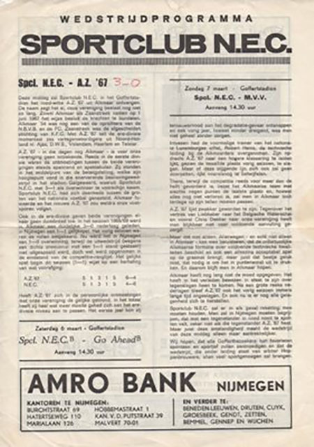 AZ Programma 28-feb-1971 NEC uit